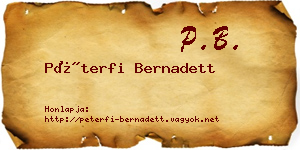 Péterfi Bernadett névjegykártya
