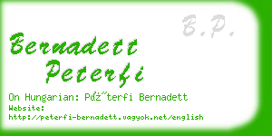 bernadett peterfi business card